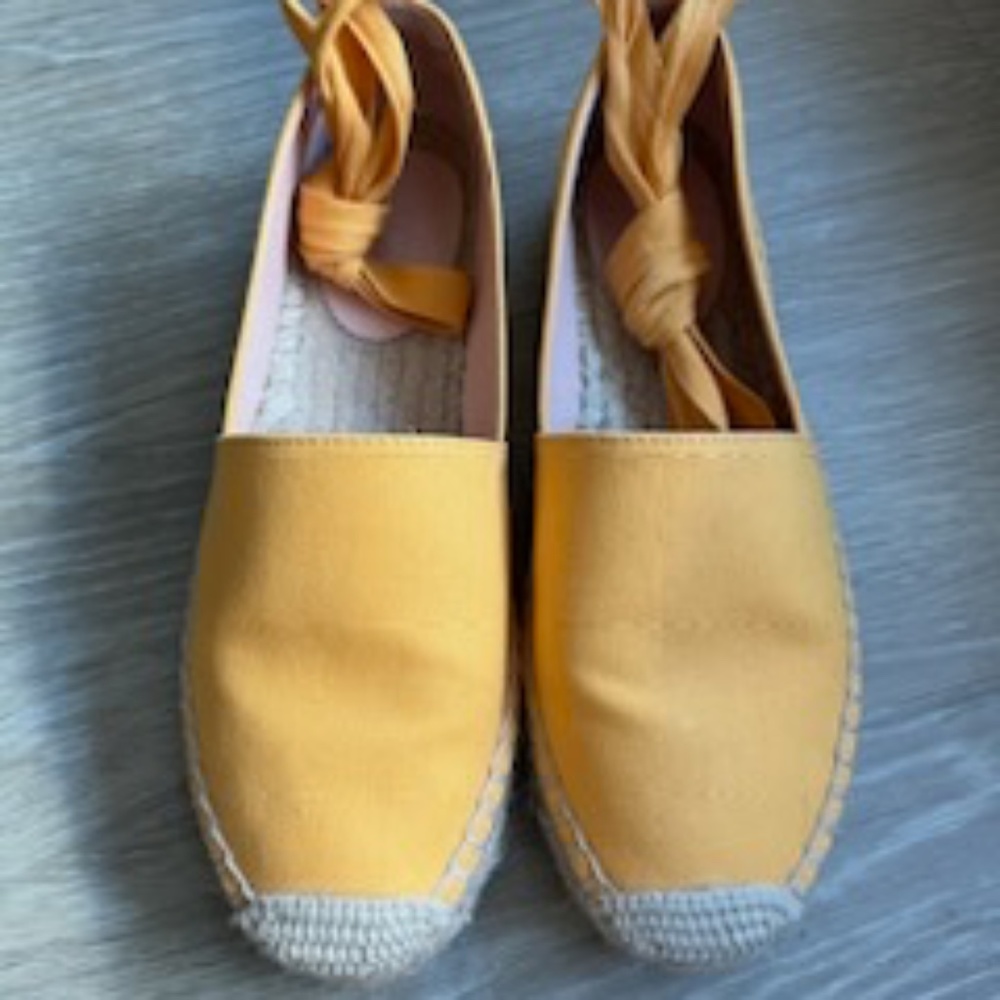 J. Crew Saffron Canvas Espadrille Flat - Size 8